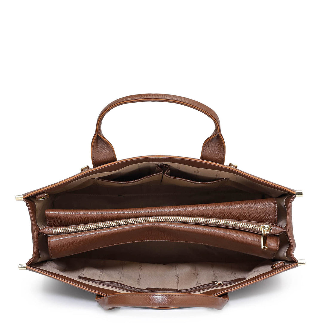 Large Monogram Leather Book Tote - Date