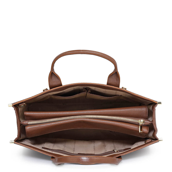Large Monogram Leather Book Tote - Date