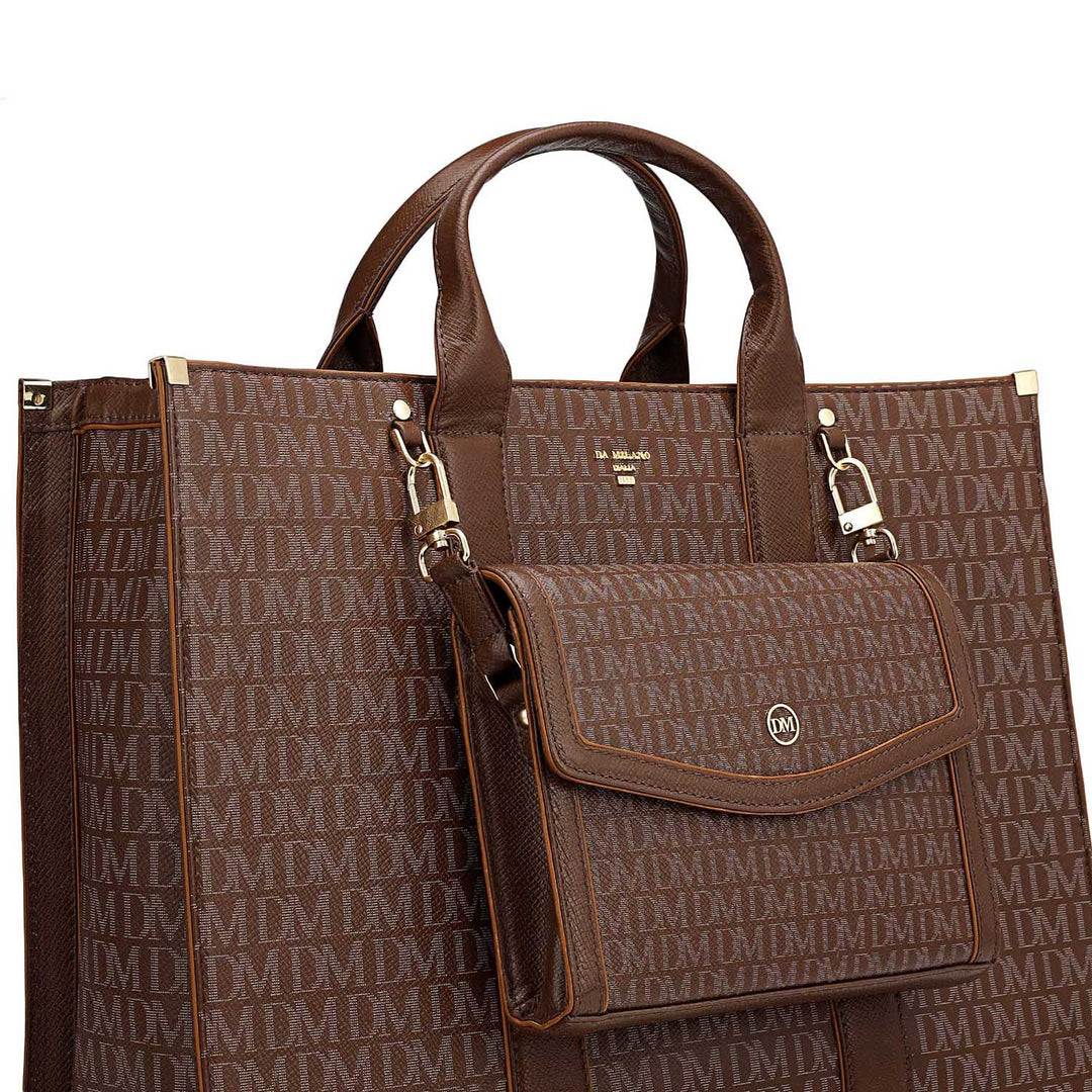 Large Monogram Leather Book Tote - Date