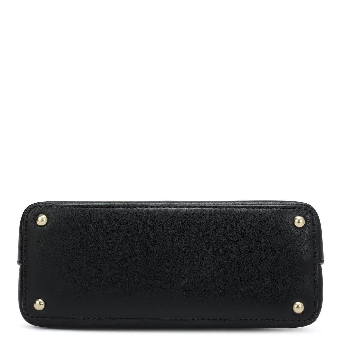 Small Plain Leather Satchel - Black & Pink
