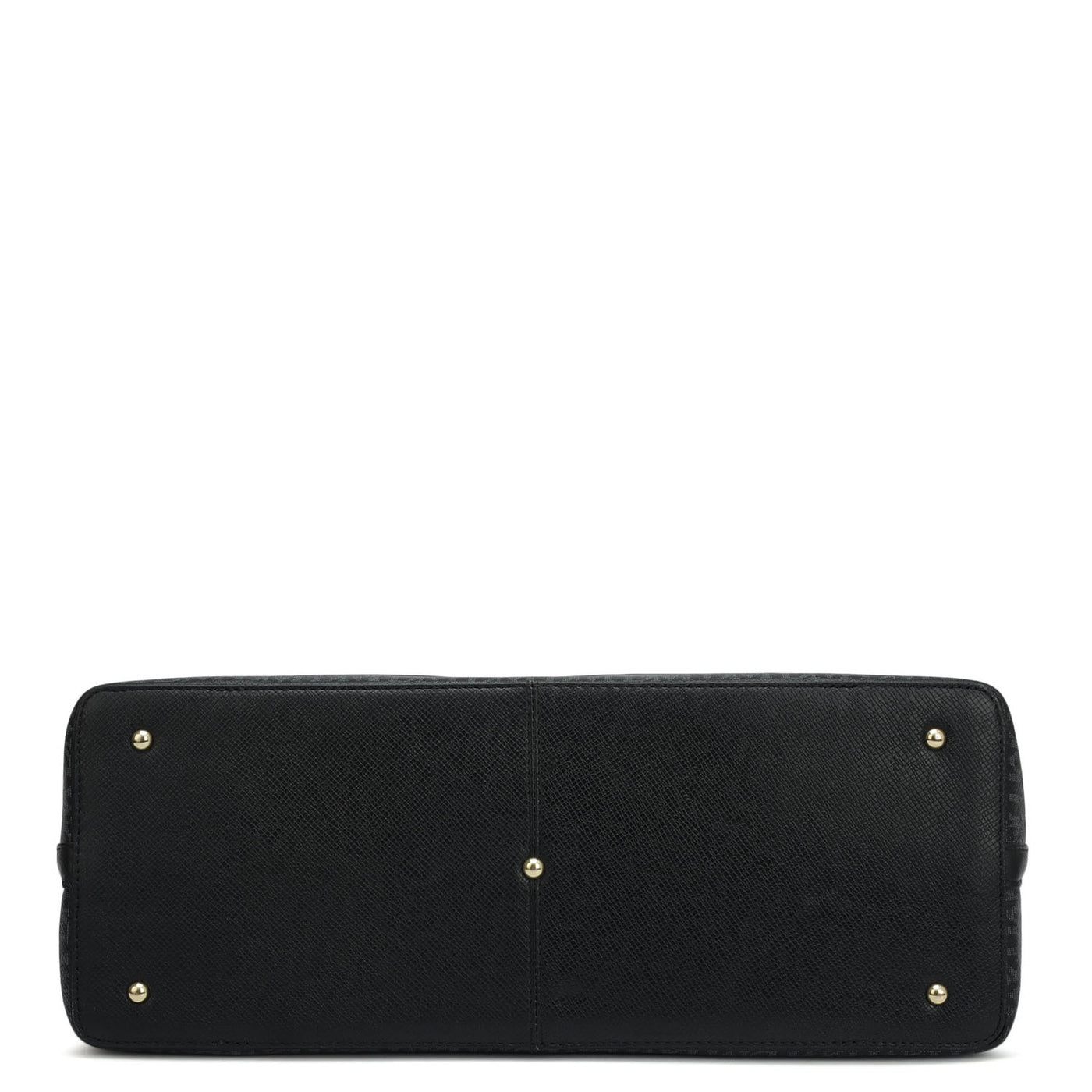 Large Monogram Plain Leather Tote - Black