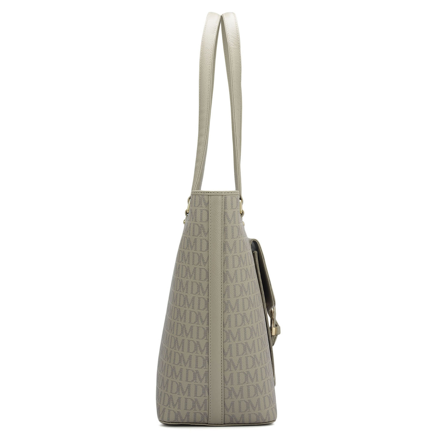 Large Monogram Franzy Leather Tote - Chalk