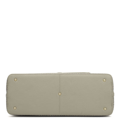 Large Monogram Franzy Leather Tote - Chalk