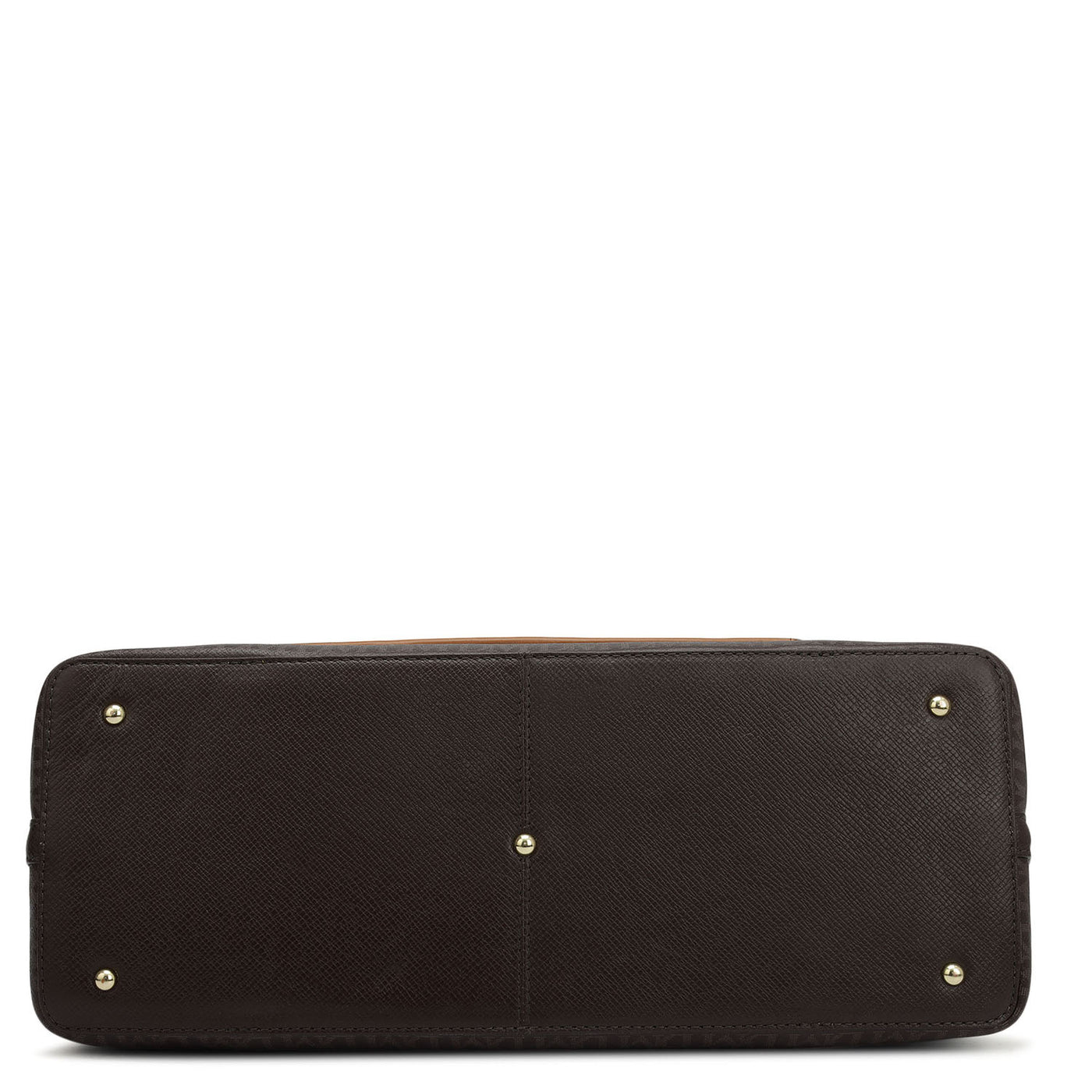 Large Monogram Plain Leather Tote - Chocolate