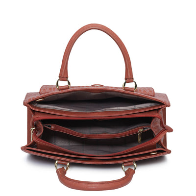 Medium Monogram Franzy Leather Satchel - Brick