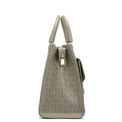 Medium Monogram Franzy Leather Satchel - Chalk