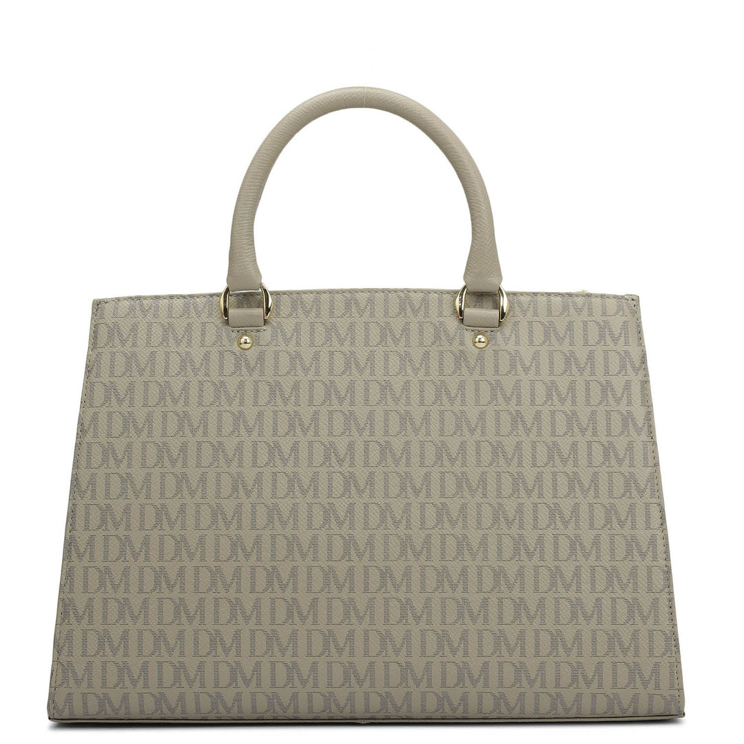 Medium Monogram Franzy Leather Satchel - Chalk