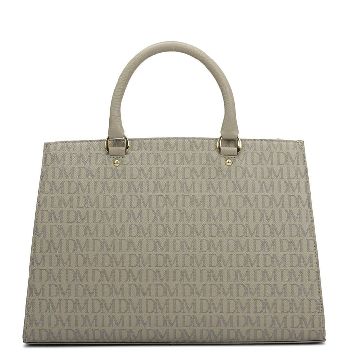 Medium Monogram Franzy Leather Satchel - Chalk
