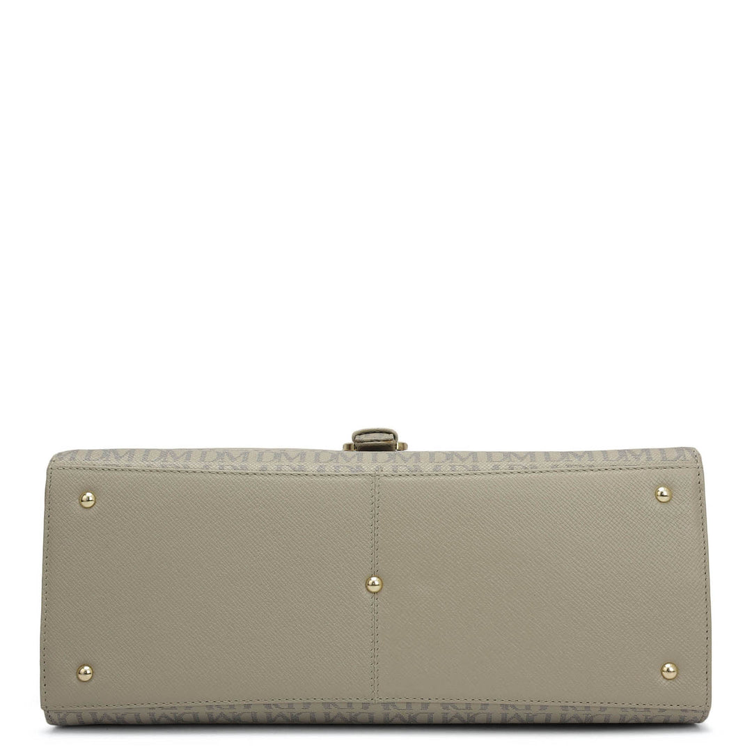 Medium Monogram Franzy Leather Satchel - Chalk