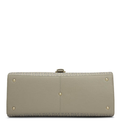 Medium Monogram Franzy Leather Satchel - Chalk