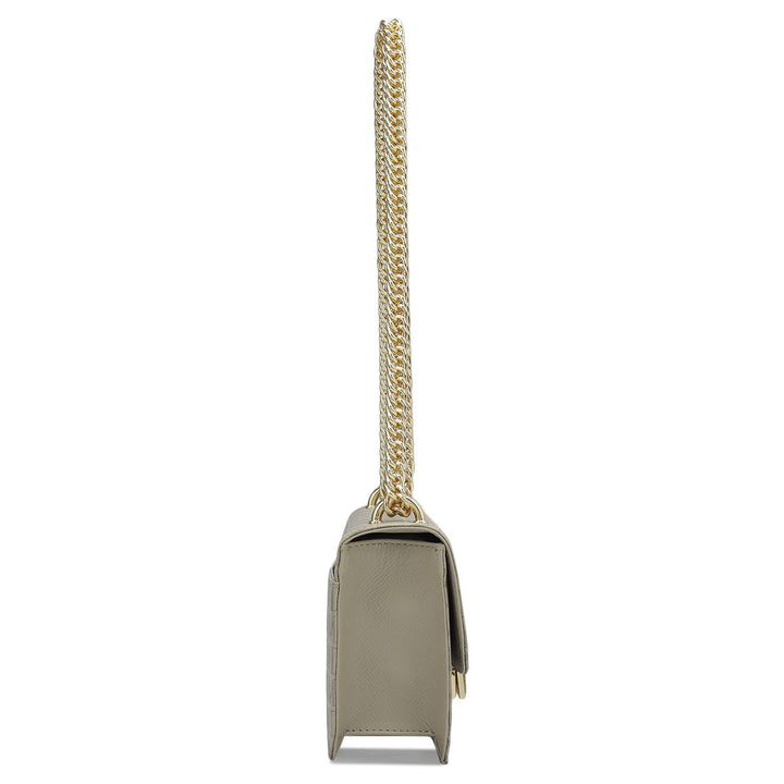 Small Monogram Leather Shoulder Bag - Chalk
