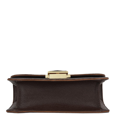 Small Monogram Leather Shoulder Bag - Chocolate