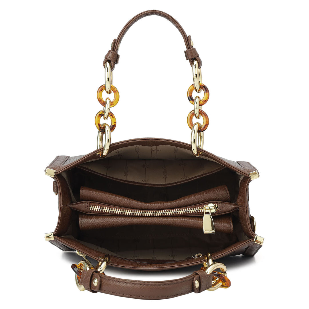 Small Croco Franzy Leather Satchel - Date