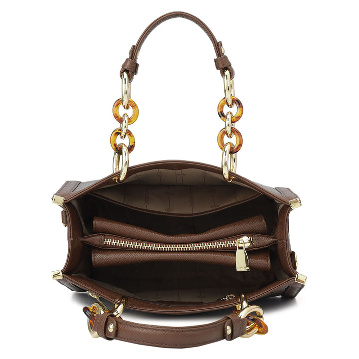 Small Croco Franzy Leather Satchel - Date