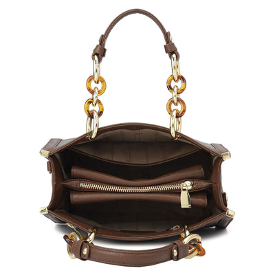 Small Croco Franzy Leather Satchel - Date