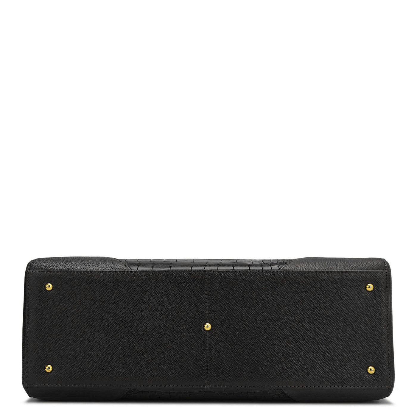 Large Croco Franzy Leather Satchel - Black