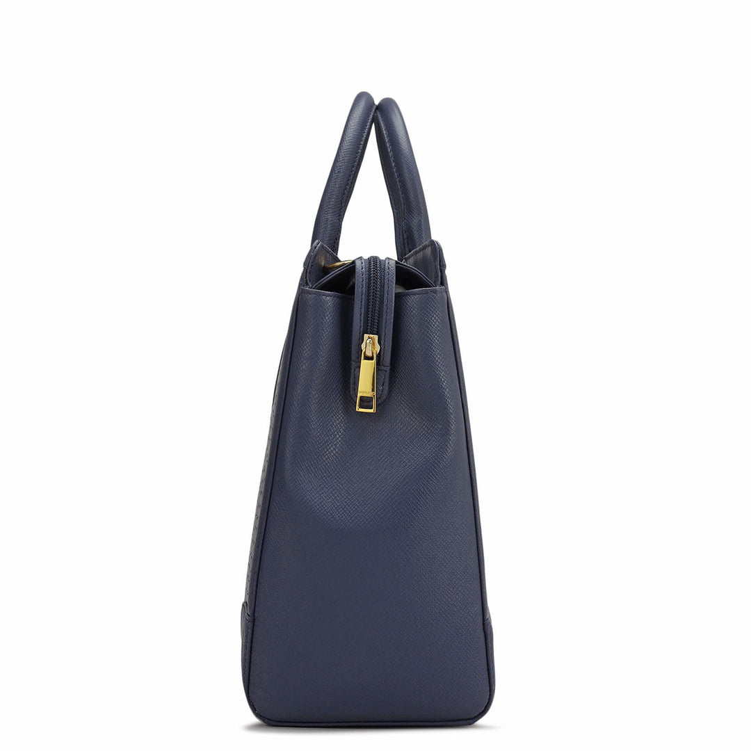 Large Croco Franzy Leather Satchel - Stardust
