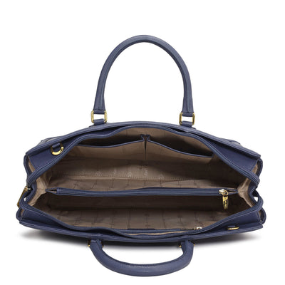 Large Croco Franzy Leather Satchel - Stardust