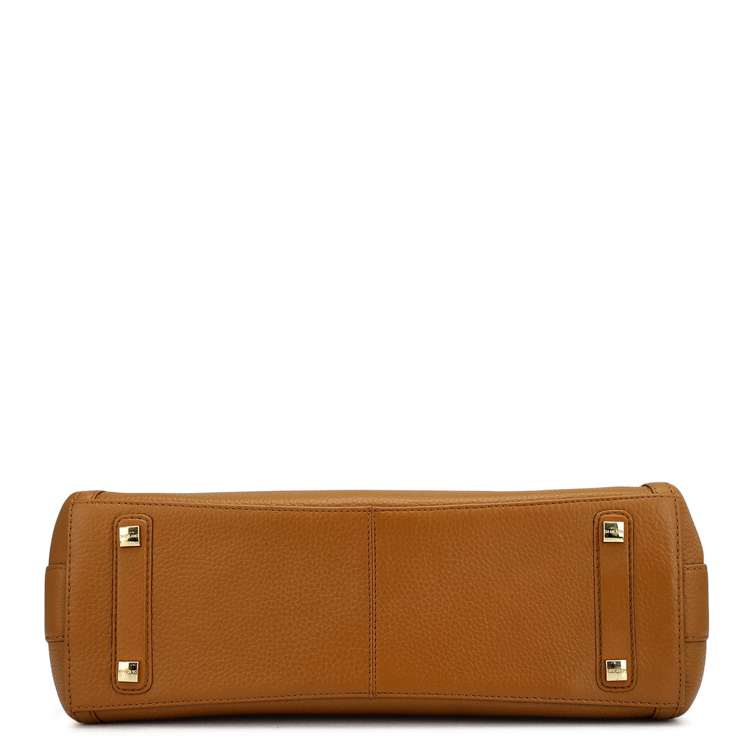 Medium Wax Leather Hobo - Caramel