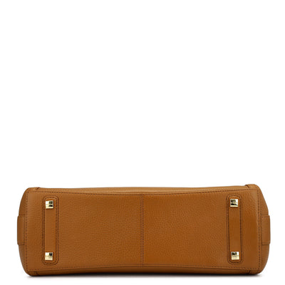 Medium Wax Leather Hobo - Caramel