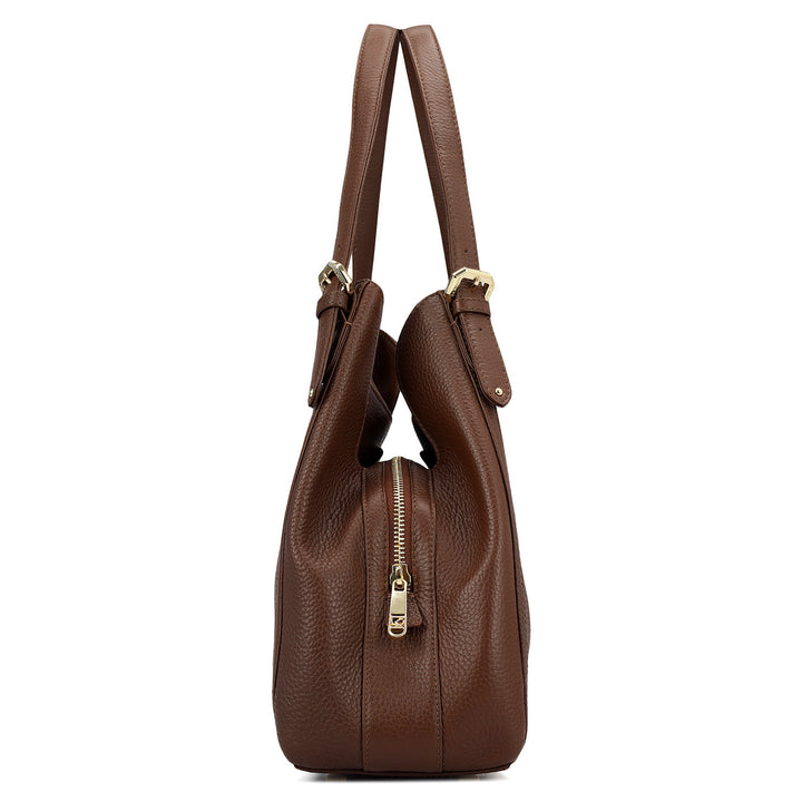 Medium Wax Leather Hobo - Espresso