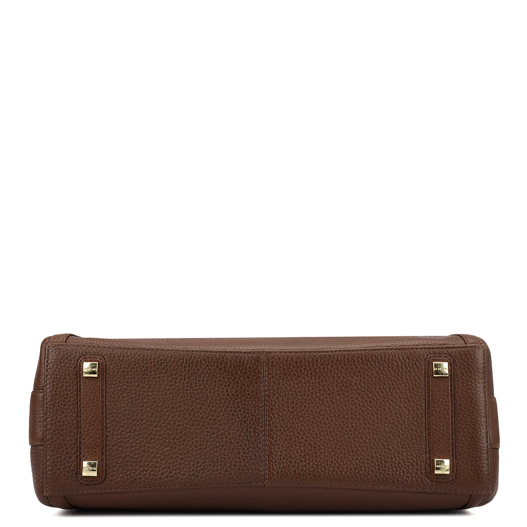 Medium Wax Leather Hobo - Espresso
