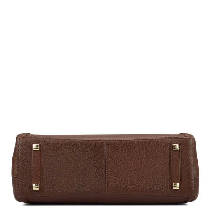 Medium Wax Leather Hobo - Espresso