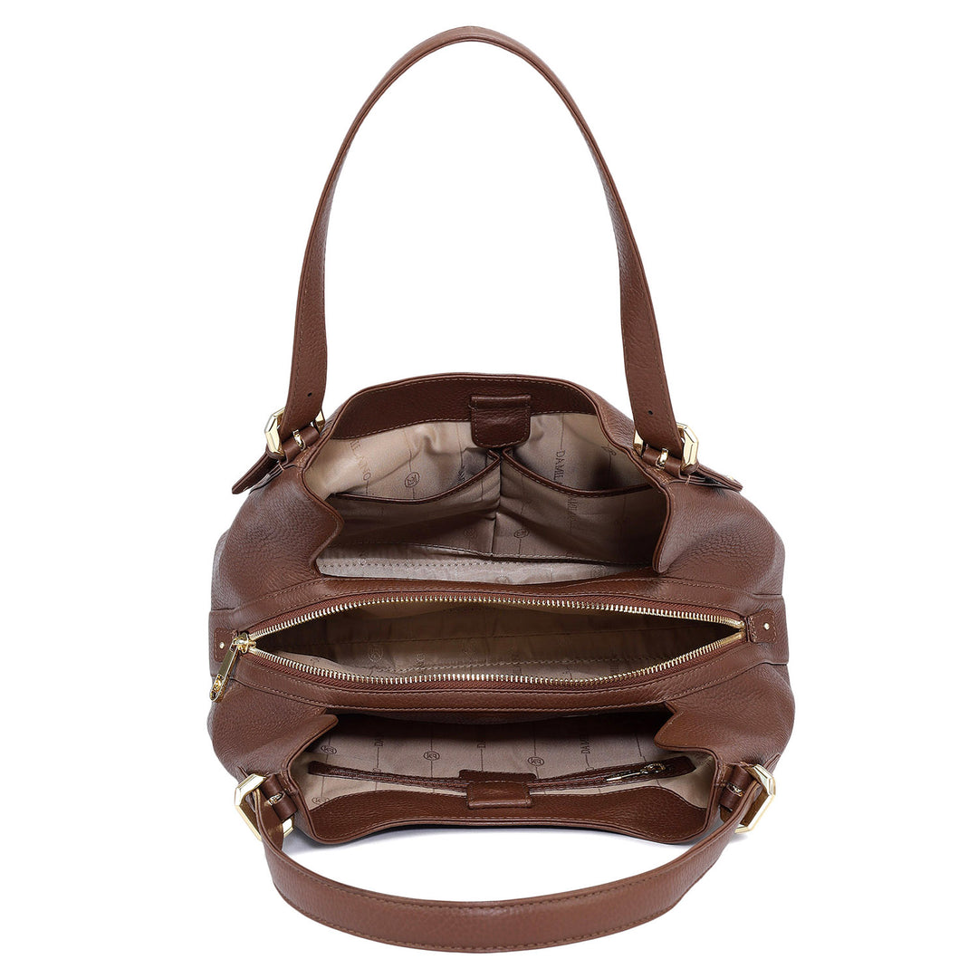 Medium Wax Leather Hobo - Espresso