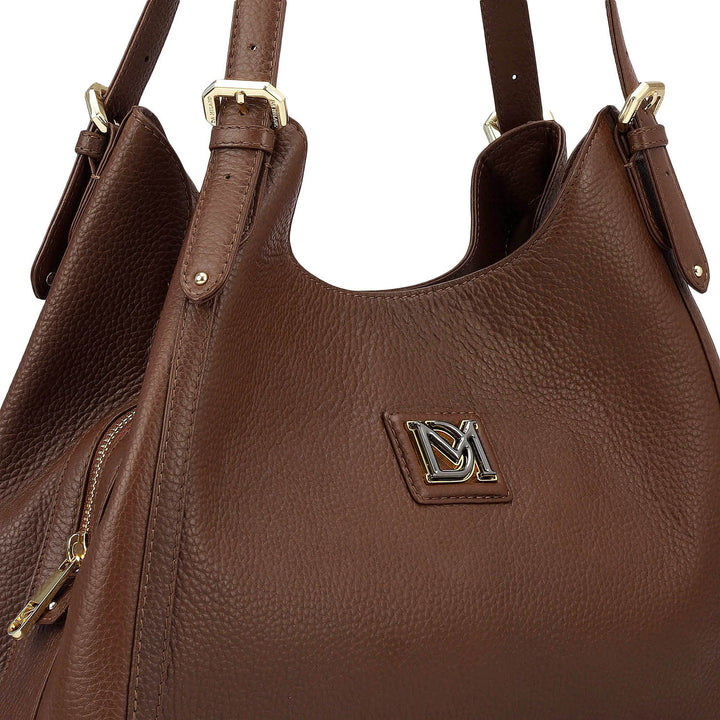 Medium Wax Leather Hobo - Espresso