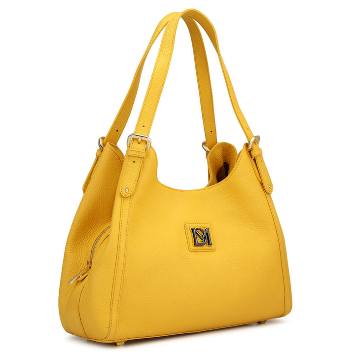 Medium Wax Leather Hobo - Mimosa