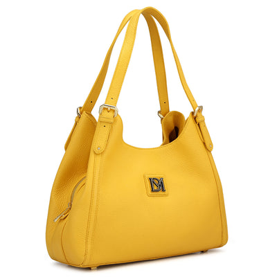 Medium Wax Leather Hobo - Mimosa