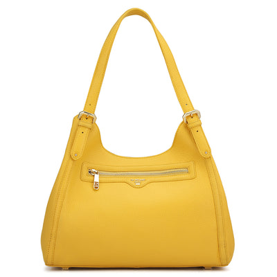 Medium Wax Leather Hobo - Mimosa