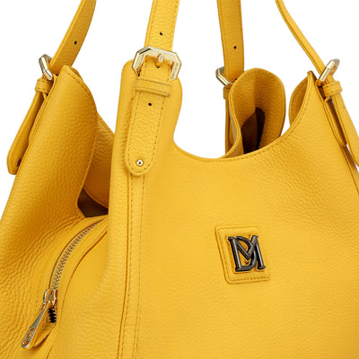 Medium Wax Leather Hobo - Mimosa