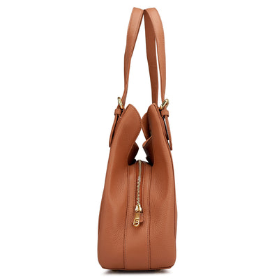 Medium Wax Leather Hobo - Terracotta