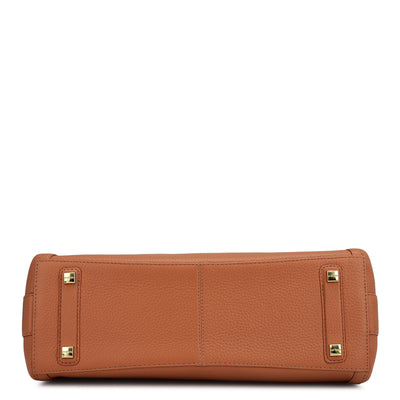 Medium Wax Leather Hobo - Terracotta