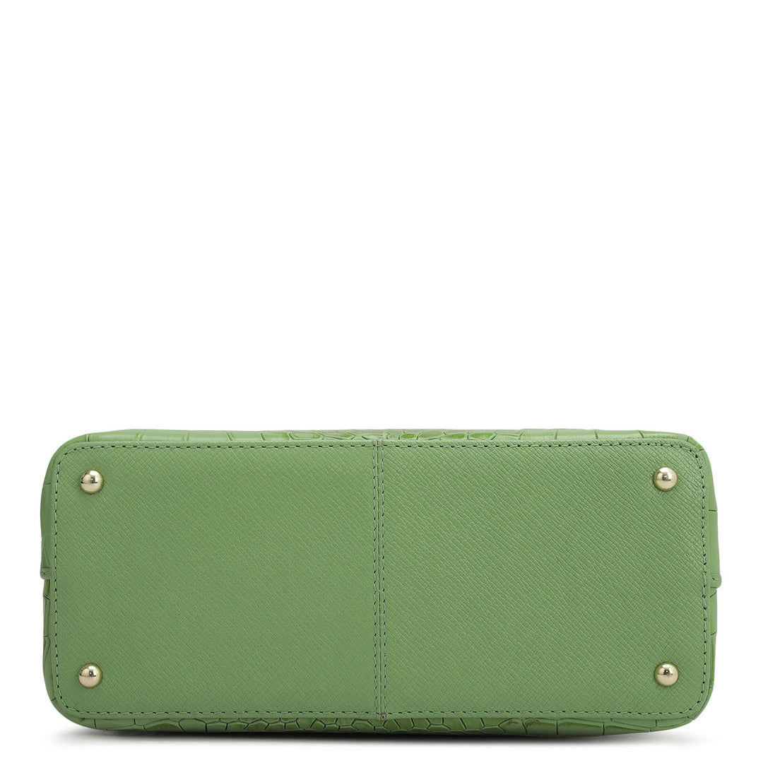 Small Croco Franzy Leather Sling - Kiwi