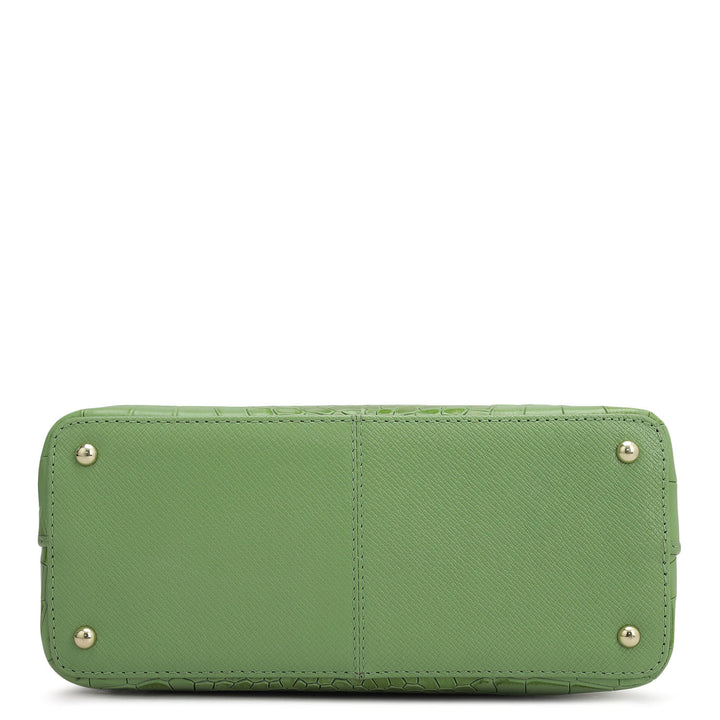 Small Croco Franzy Leather Sling - Kiwi