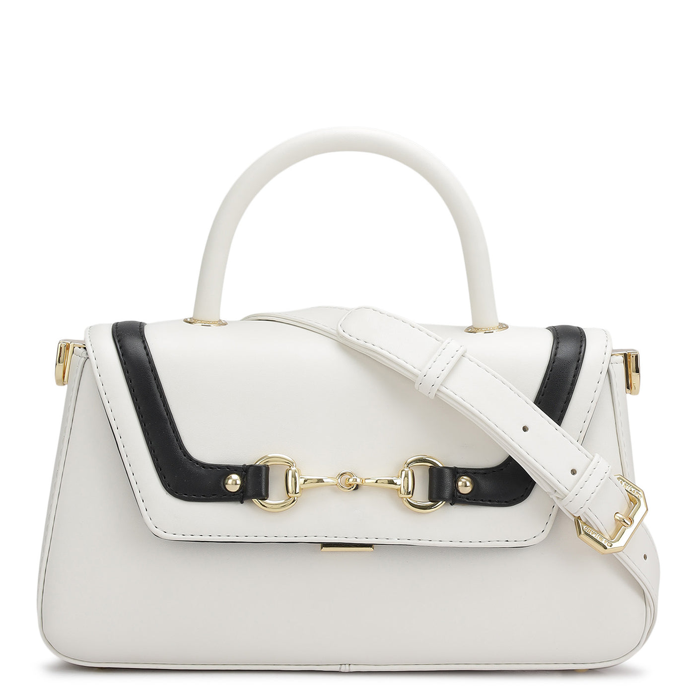 Small Plain Leather Satchel - Snow