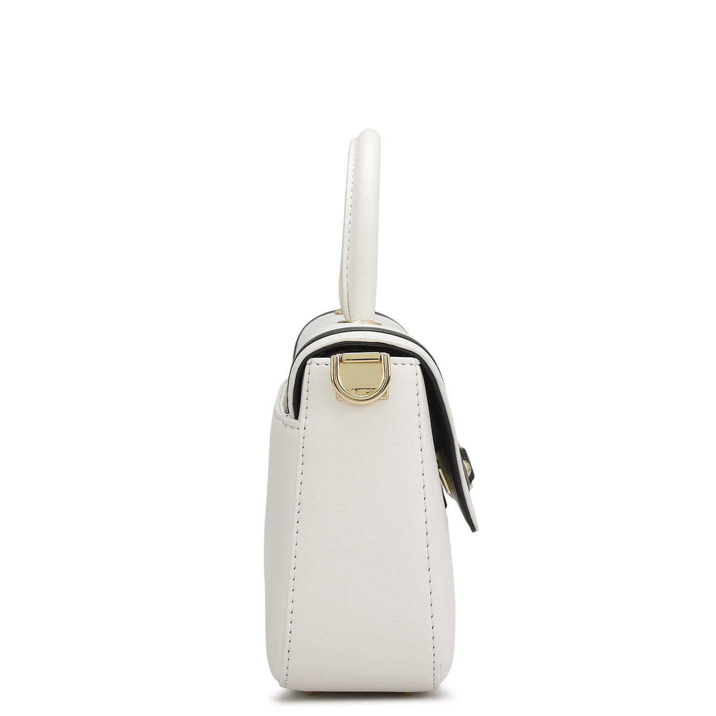 Small Plain Leather Satchel - Snow