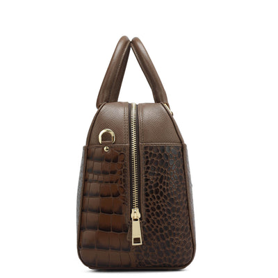 Medium Croco Franzy Leather Satchel - Date