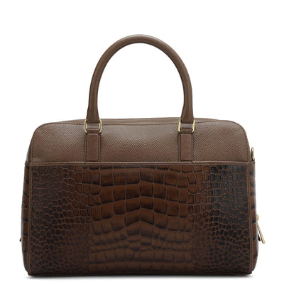 Medium Croco Franzy Leather Satchel - Date