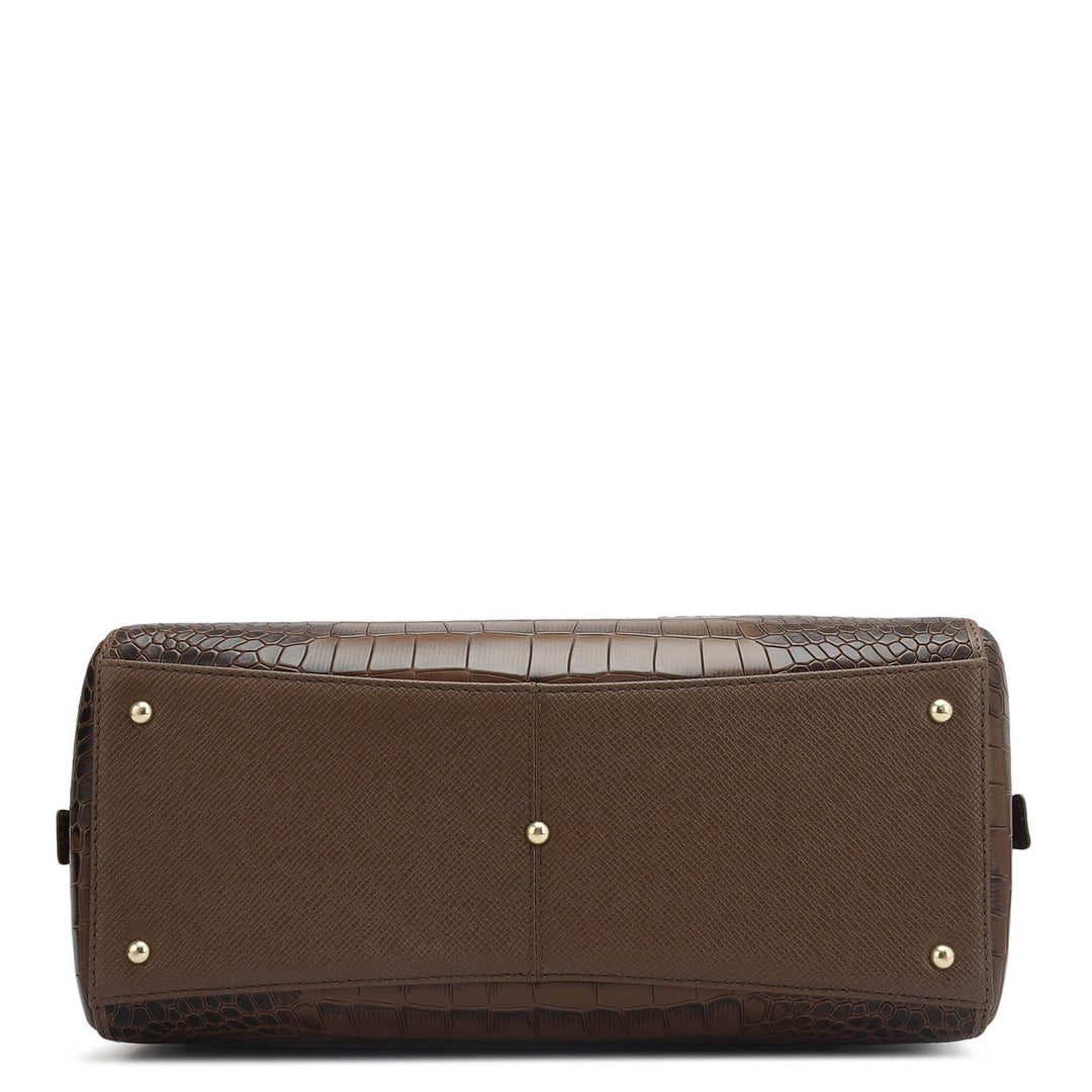 Medium Croco Franzy Leather Satchel - Date