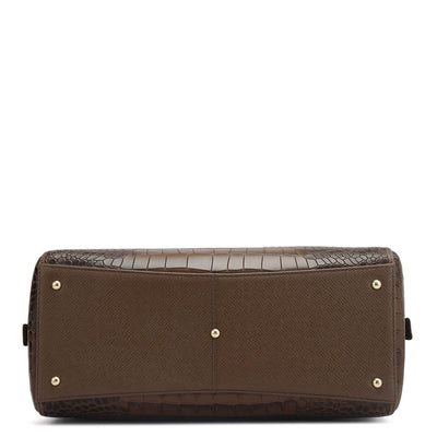 Medium Croco Franzy Leather Satchel - Date