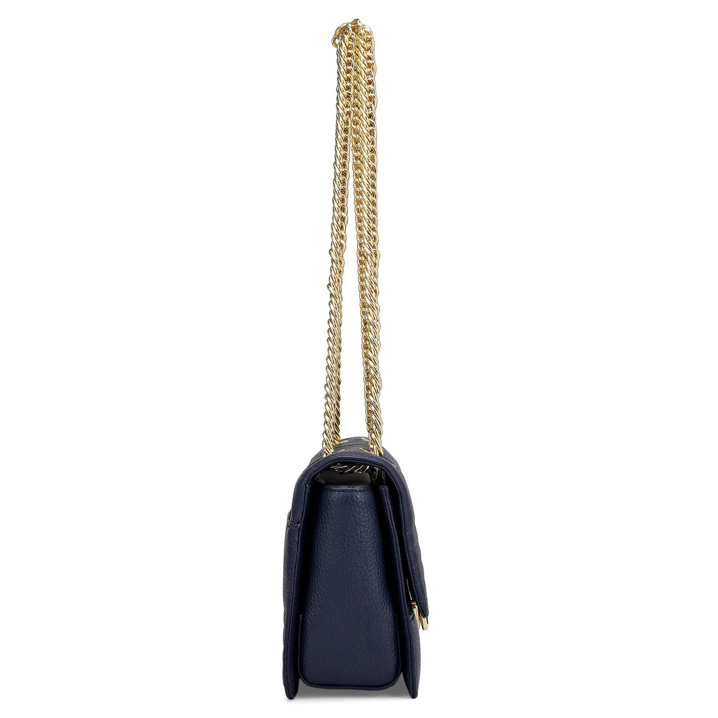 Small Wax Stripe Leather Shoulder Bag - Patriot Blue