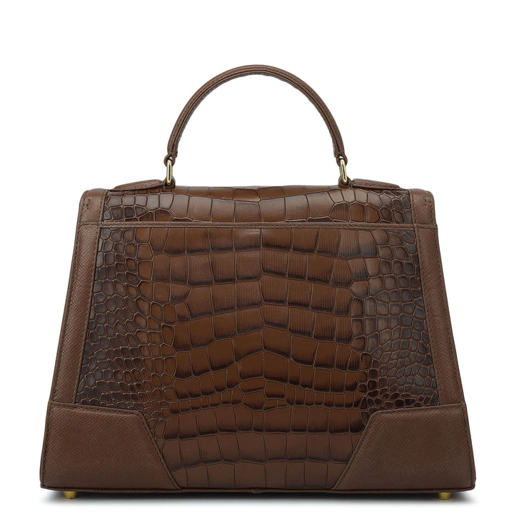 Medium Croco Franzy Leather Satchel - Date