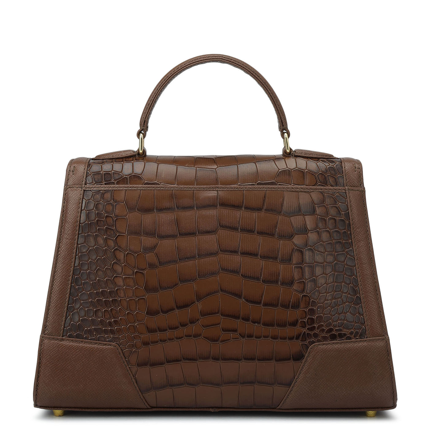 Medium Croco Franzy Leather Satchel - Date