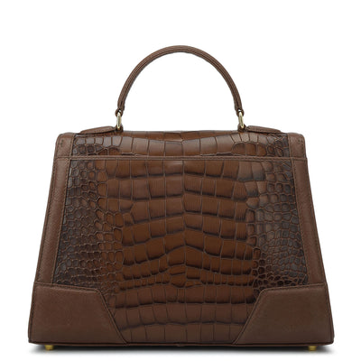 Medium Croco Franzy Leather Satchel - Date