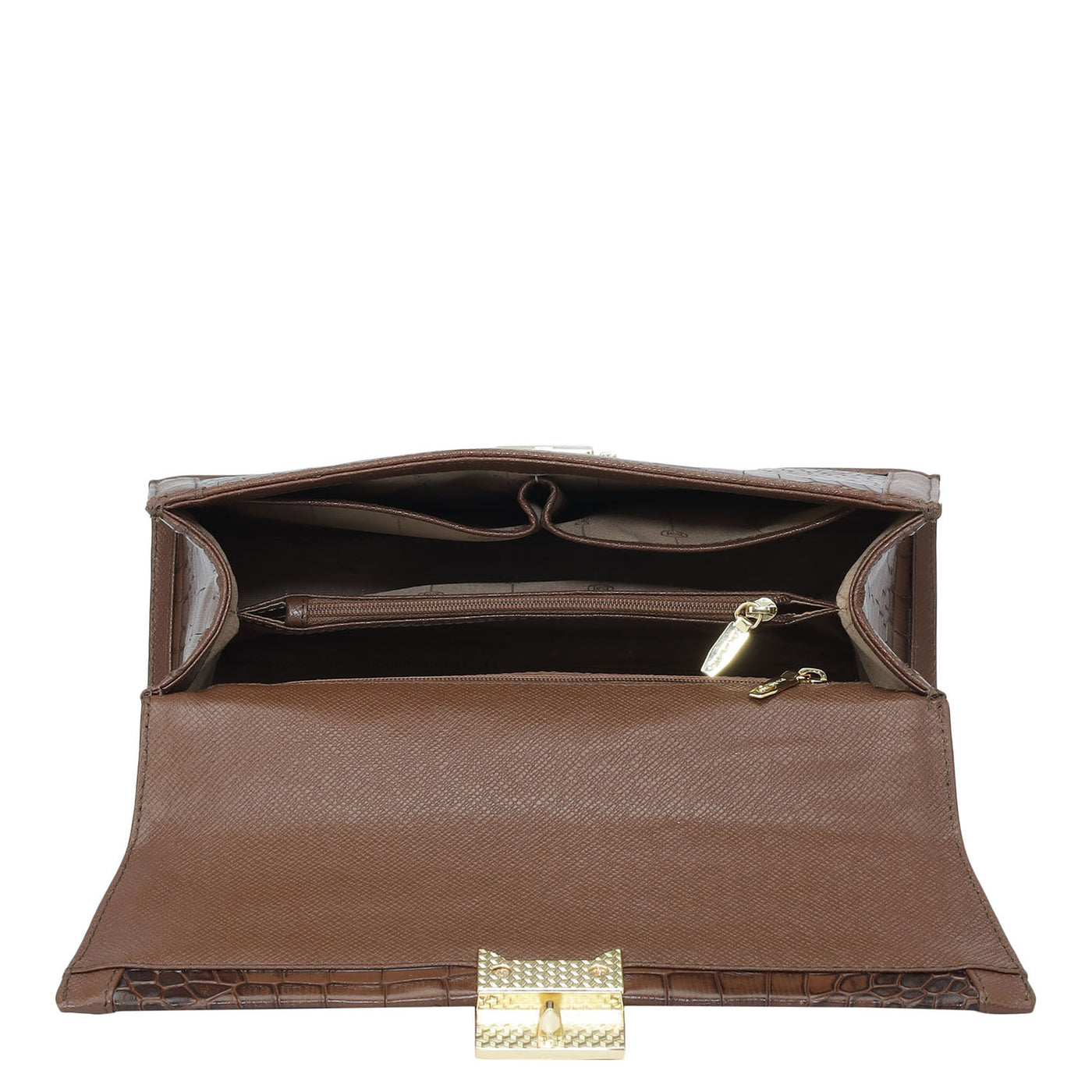 Medium Croco Franzy Leather Satchel - Date