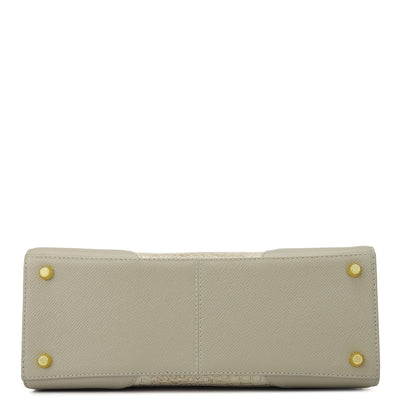 Medium Croco Franzy Leather Satchel - Frost