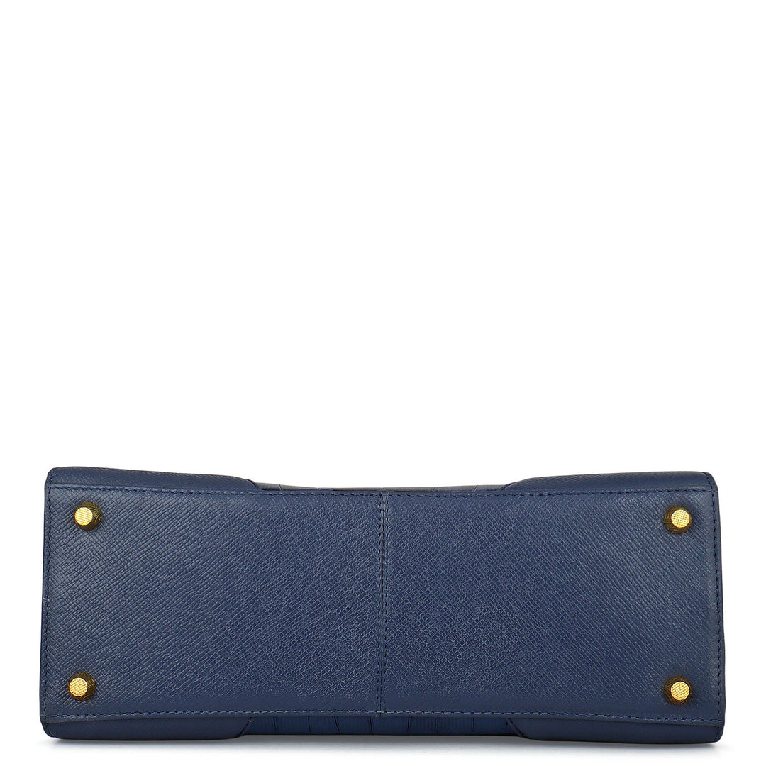 Medium Croco Franzy Leather Satchel - Stardust